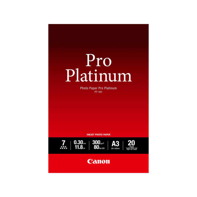 Глянцевая фотобумага Canon PT-101 Pro Platinum A3, 20 шт.